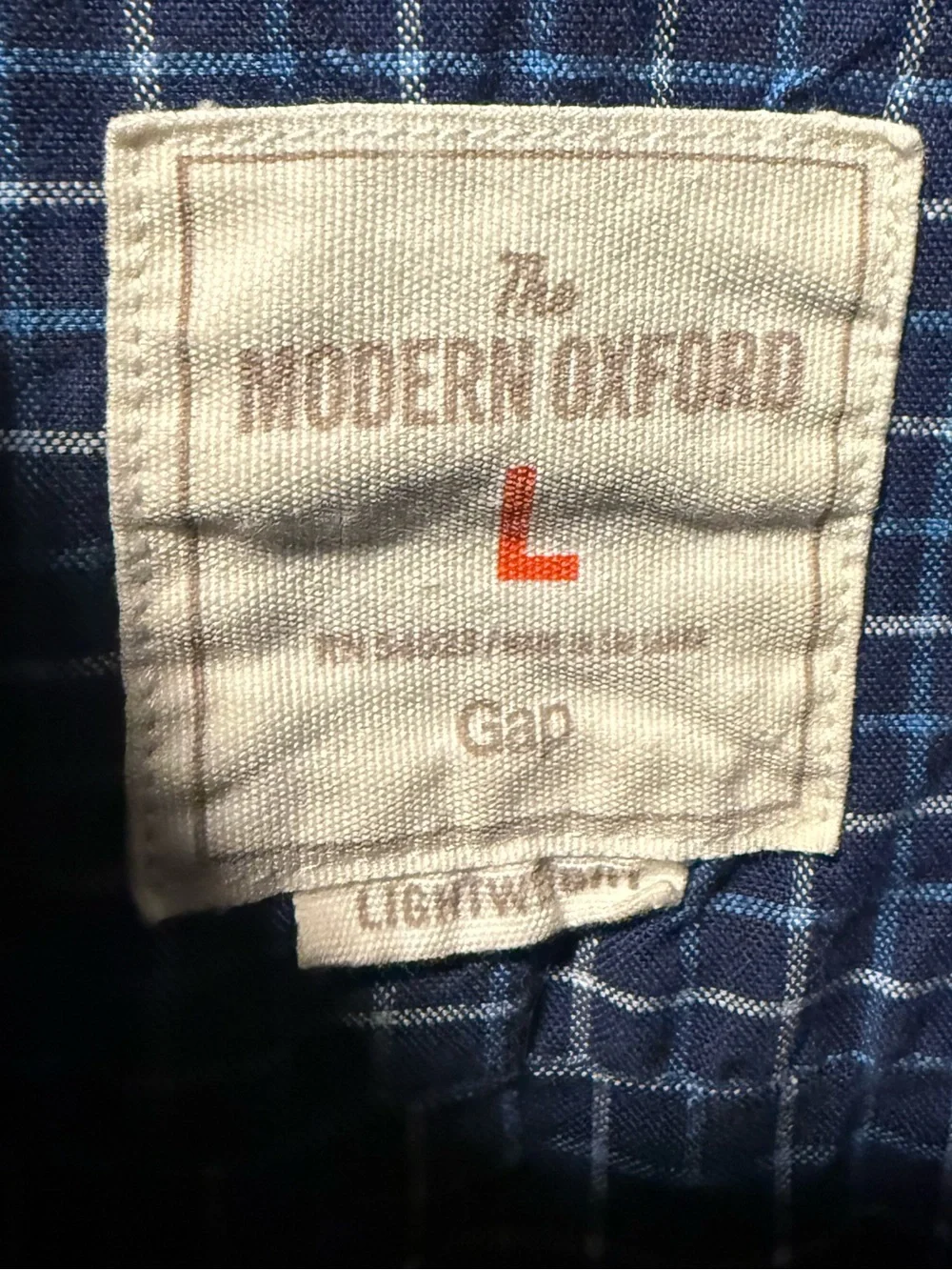 GAP Blue Plaid Short-Sleeve Button-Down Shirt